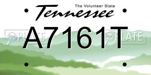 A7161T Tennessee License Plate