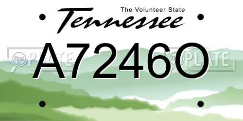 A7246O Tennessee License Plate