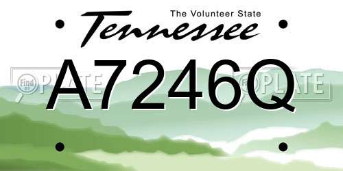 A7246Q Tennessee License Plate