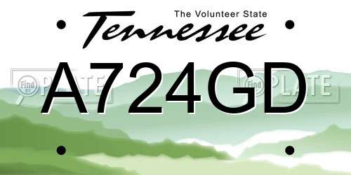 A724GD Tennessee License Plate