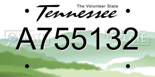 A755132 Tennessee License Plate