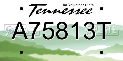 A75813T Tennessee License Plate