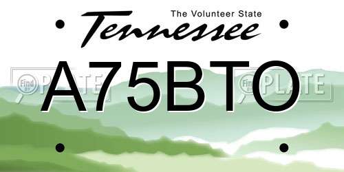A75BTO Tennessee License Plate