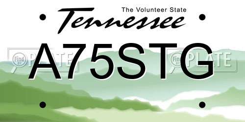 A75STG Tennessee License Plate