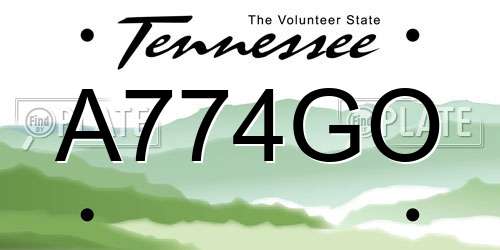 A774GO Tennessee License Plate