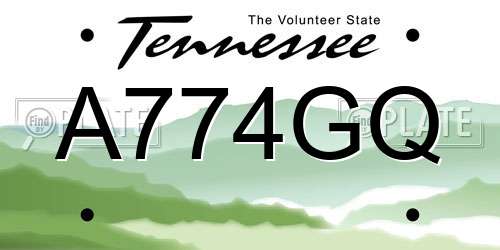 A774GQ Tennessee License Plate