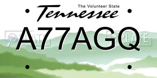 A77AGQ Tennessee License Plate