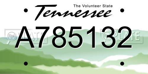 A785132 Tennessee License Plate