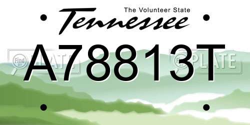 A78813T Tennessee License Plate