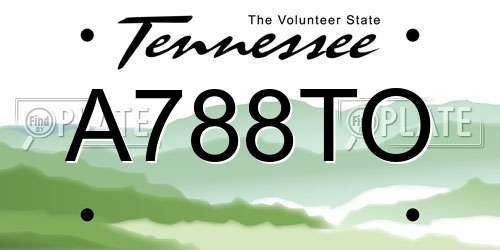 A788TO Tennessee License Plate