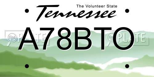 A78BTO Tennessee License Plate
