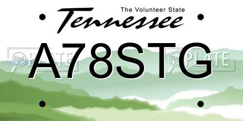 A78STG Tennessee License Plate