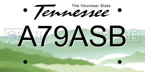 A79ASB Tennessee License Plate