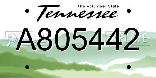 A805442 Tennessee License Plate