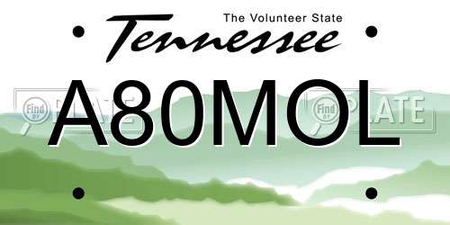 A80MOL Tennessee License Plate