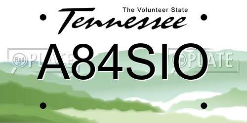 A84SIO Tennessee License Plate