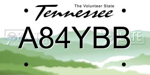 A84YBB Tennessee License Plate