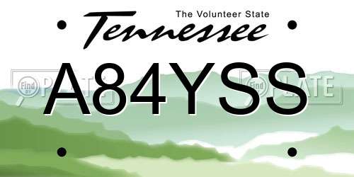 A84YSS Tennessee License Plate