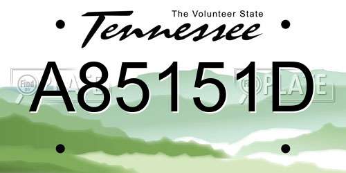 A85151D Tennessee License Plate