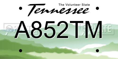 A852TM Tennessee License Plate