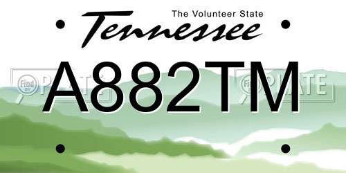A882TM Tennessee License Plate