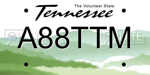 A88TTM Tennessee License Plate