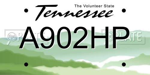 A902HP Tennessee License Plate