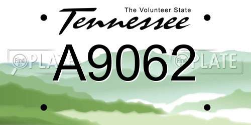 A9062 Tennessee License Plate