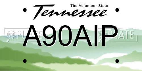 A90AIP Tennessee License Plate