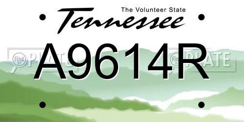 A9614R Tennessee License Plate