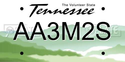 AA3M2S Tennessee License Plate