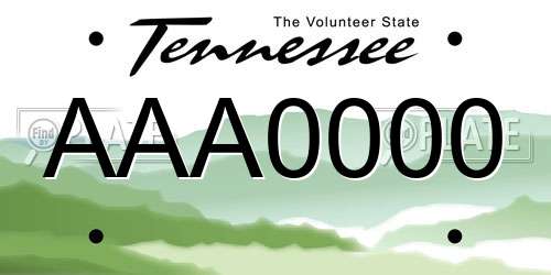 AAA0000 Tennessee License Plate