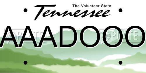 AAADOOO Tennessee License Plate