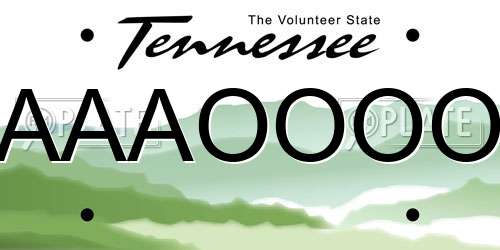 AAAOOOO Tennessee License Plate