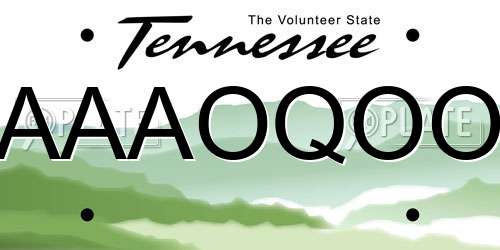 AAAOQOO Tennessee License Plate