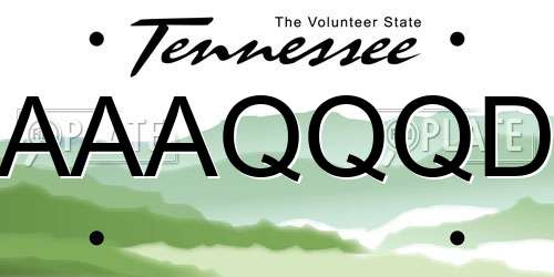 AAAQQQD Tennessee License Plate