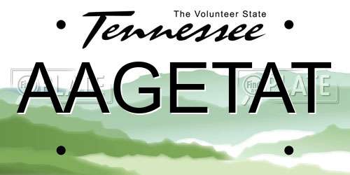 AAGETAT Tennessee License Plate