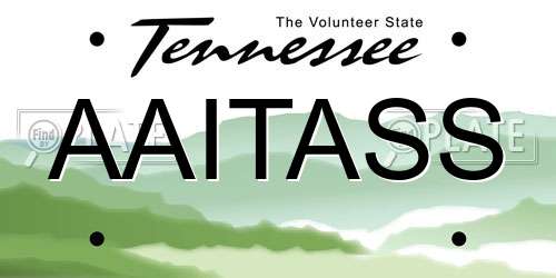 AAITASS Tennessee License Plate