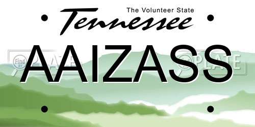 AAIZASS Tennessee License Plate