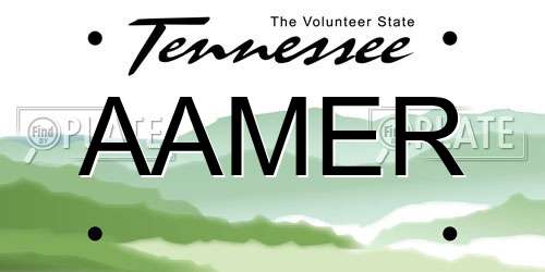 AAMER Tennessee License Plate