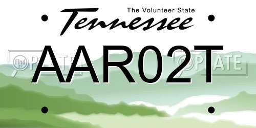 AAR02T Tennessee License Plate