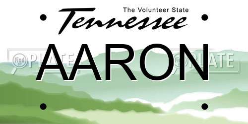 AARON Tennessee License Plate