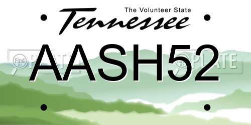 AASH52 Tennessee License Plate