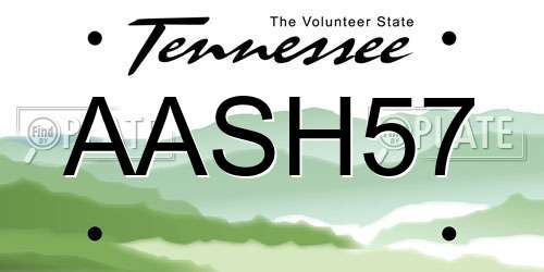 AASH57 Tennessee License Plate