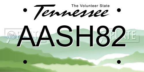 AASH82 Tennessee License Plate