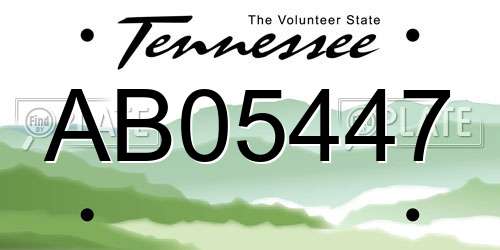 AB05447 Tennessee License Plate