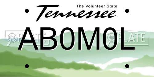 AB0M0L Tennessee License Plate