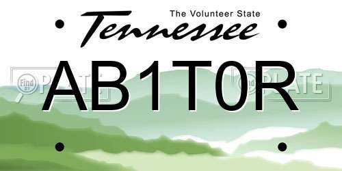 AB1T0R Tennessee License Plate