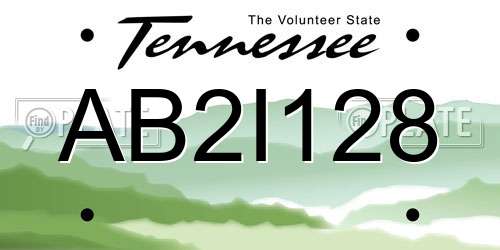 AB2I128 Tennessee License Plate