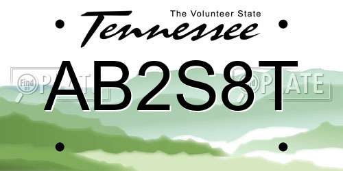 AB2S8T Tennessee License Plate